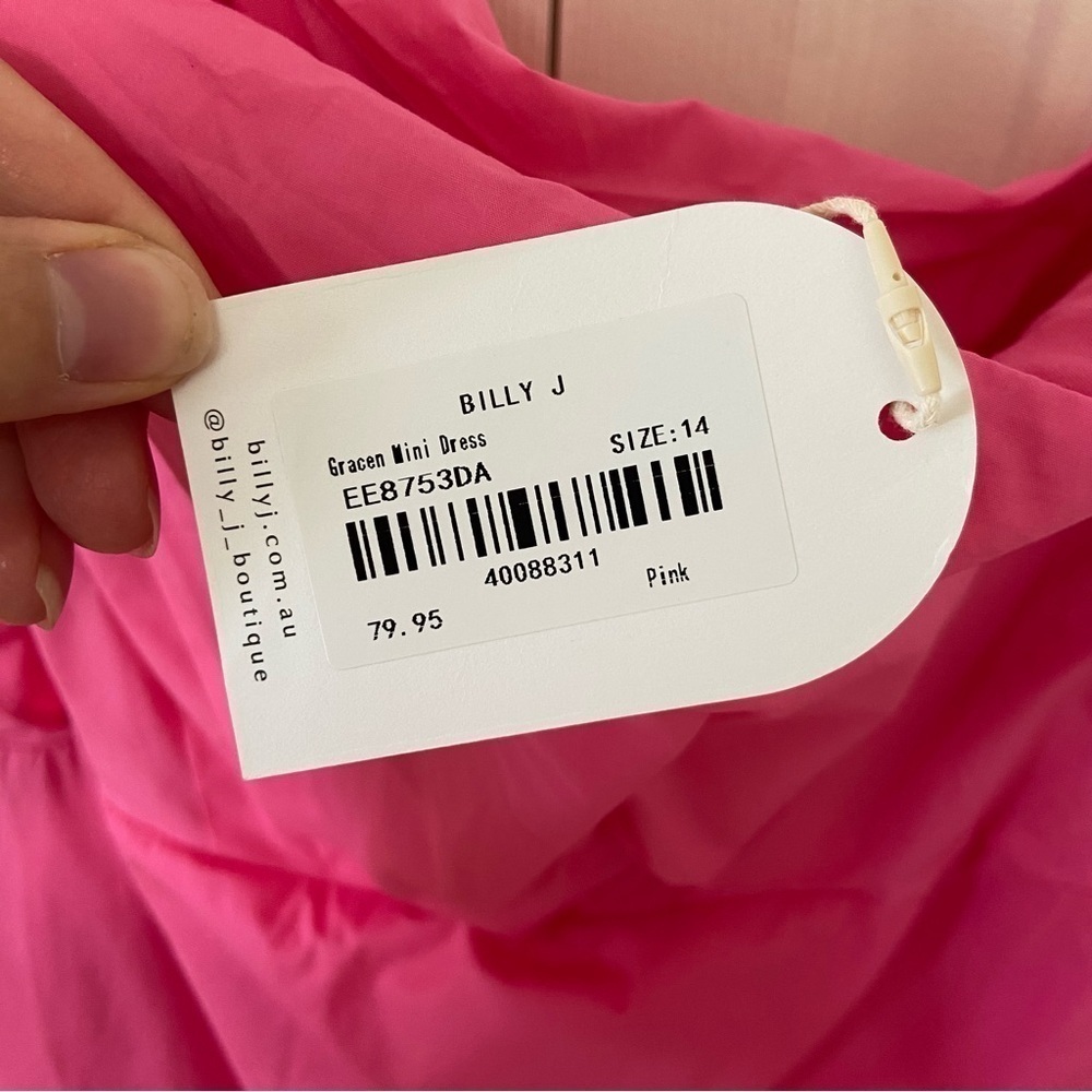 Billy J NWT Gracen Pink Ruffle One Shoulder Mini Dress Size 10 - Picture 6 of 10